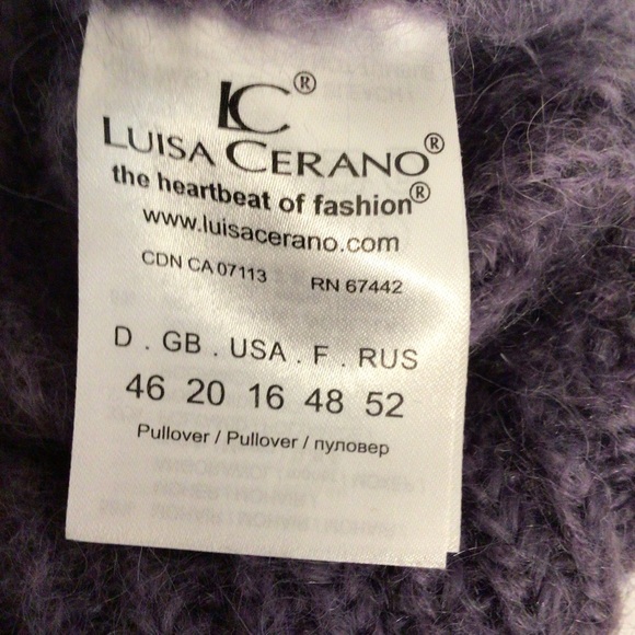 Luisa Cerano Mohair blend  oversized sweater Sz 16 Purple Casual Quiet Luxury - Picture 4 of 9